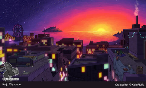 Complex BG: KaijuFluffs- Kaiju Bay Cityscape